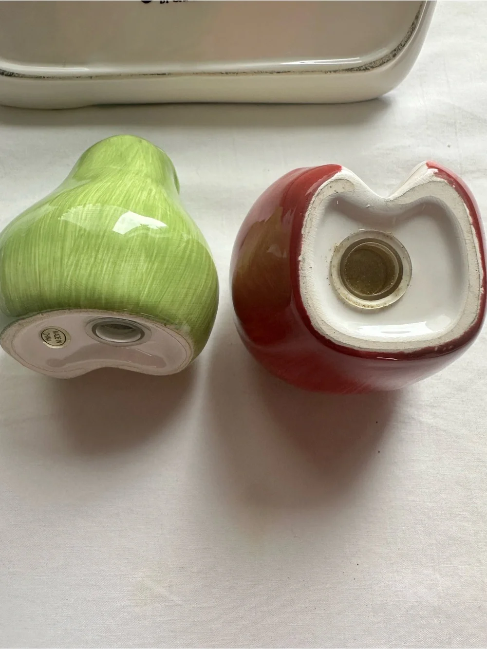 Vintage Bella Casa by Ganz Apple & Pear Salt & Pepper Shakers with Tray